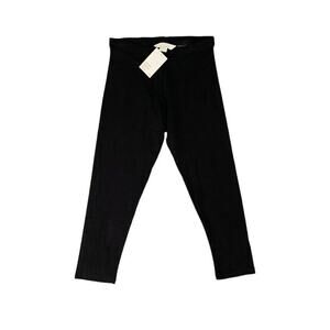 H&M Capri Womens S Small Solid Black Mid Rise Cotton Blend Stretch Pull On Crop